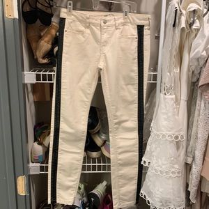 Free People Skinny jeans with vegan leather stripe